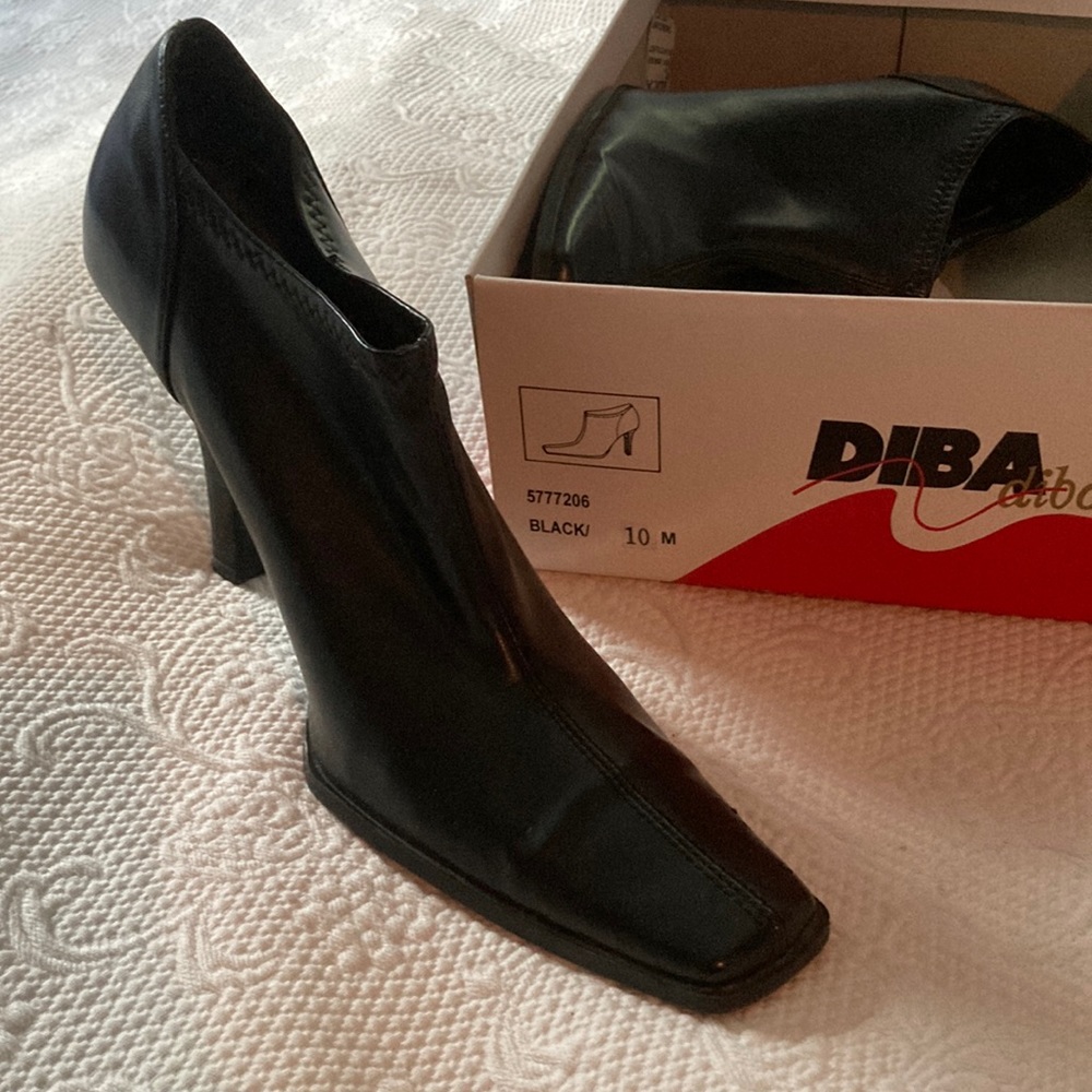 DIBA black stretch ankle booties